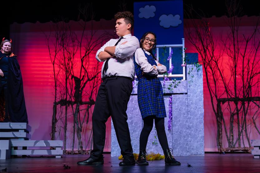 Students perform onstage